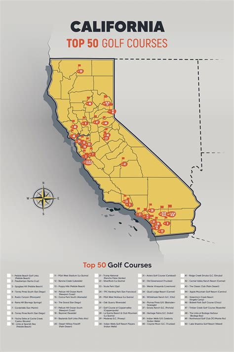 map of california golf courses.